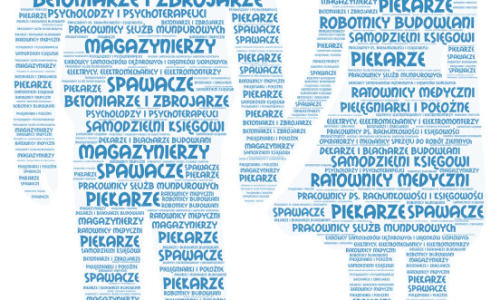 barometr zawodwo  w formie wordart ksztalt pary ludzi