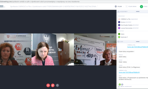 zrzut ekranu Spotkanie z dyrektorami szkol 01 02 2021 (1)