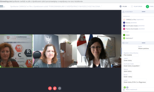 zrzut ekranu Spotkanie z dyrektorami szkol 01 02 2021 (11)