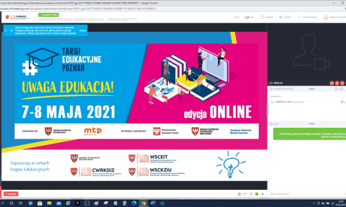 Targi Edukacyjne 2021 Uwaga edukacja  7 i 8 maj; relacja z wydarzenia Zawodowa majowka dzialan online  (1)