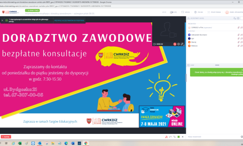 Targi Edukacyjne 2021 Uwaga edukacja  7 i 8 maj; relacja z wydarzenia Zawodowa majowka dzialan online  (3)