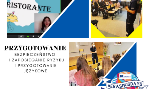 przygotowanie  jezykowe i kulturowe online w ramach wyjazdu mlodziezy na praktyki na Erasmus na Sycylie oraz spotkanie z policjantem