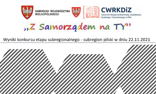 Wyniki konkursu Z Samorządem na TY etapu subregionalnego - subregion pilski w dniu 22.11.2021